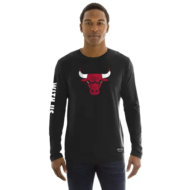 Chicago Bulls NBA Slogan Manches Longues noir