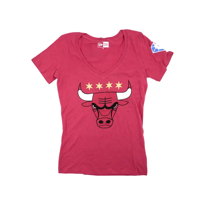 T-shirt à col en V « City » NBA Chicago Bulls pour femme - Rouge