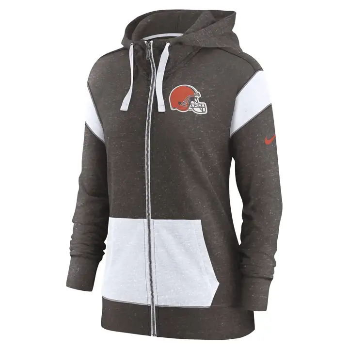 Veste zippée Cleveland Browns NFL pour femme, style vintage, taille 22, marron
