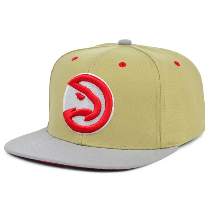 Casquette snapback classique en toile Atlanta Hawks NBA Kaki/Gris/Rouge