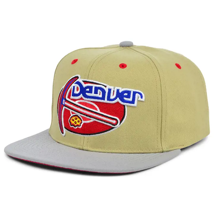 Casquette snapback classique Denver Nuggets NBA en toile kaki/gris/rouge HWC