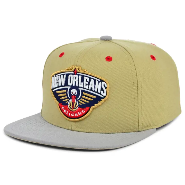 Casquette Snapback classique NBA des New Orleans Pelicans, toile, kaki/gris/ivoire