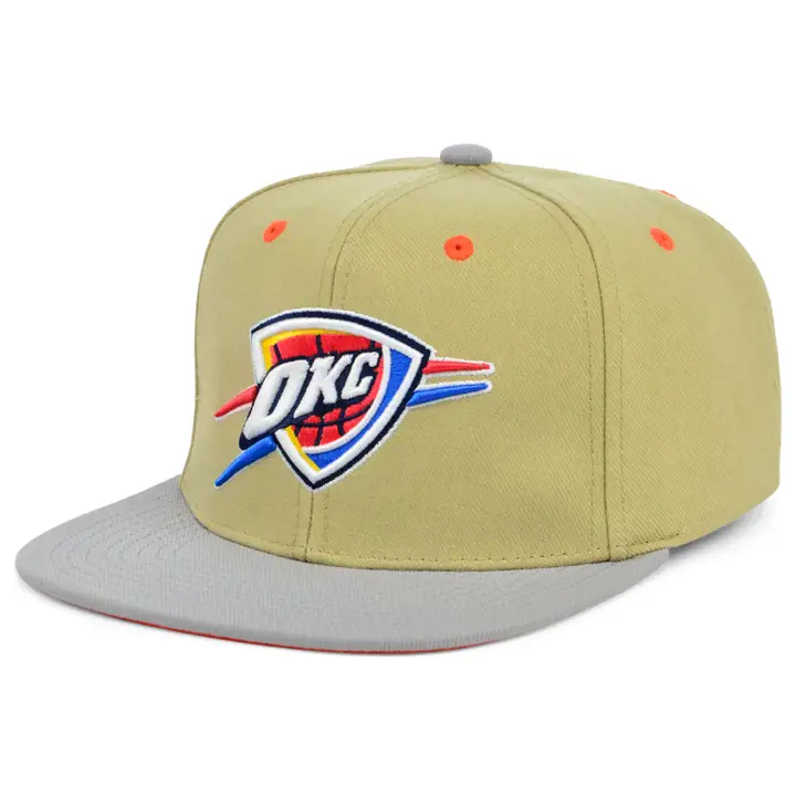 Casquette Snapback classique en toile NBA Oklahoma City Thunder kha/gri/or