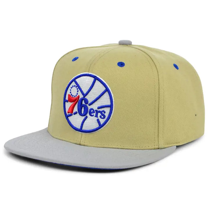 Casquette snapback classique en toile Philadelphia 76ers NBA kha/gris/bleu