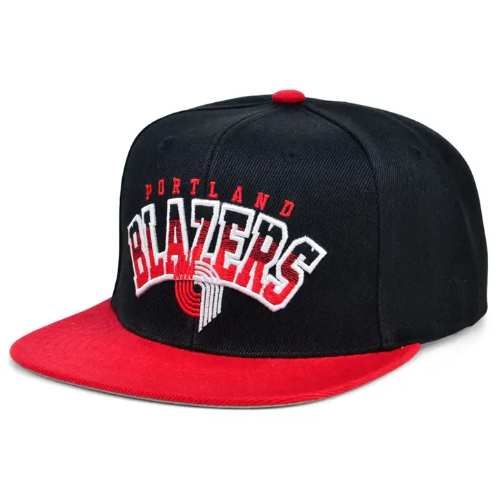 Casquette ajustée Portland Trail Blazers NBA Gradient Wordmark Noir/rouge