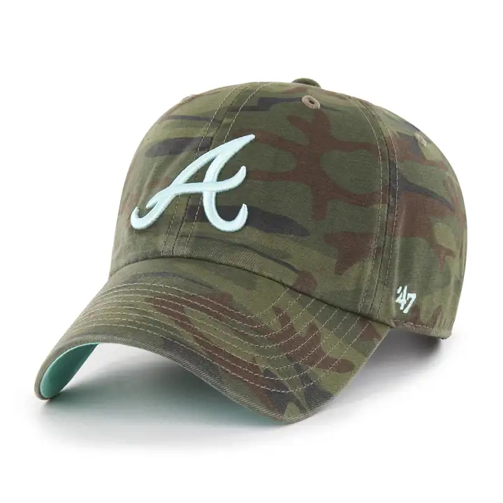 Casquette ajustable '47 Clean Up MLB des Atlanta Braves imprimée camouflage forêt