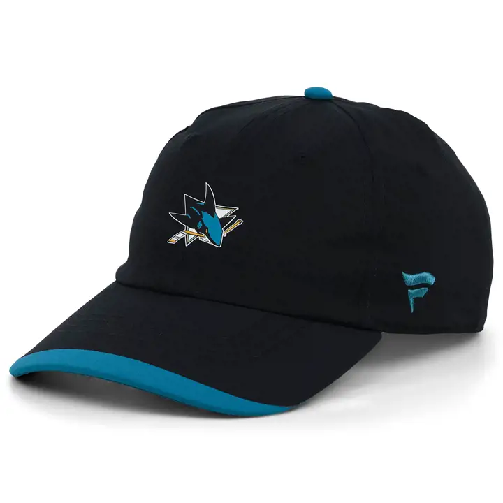 San Jose Sharks Casquette performance Pro Auth 22 LNH réglable noir/sarcelle