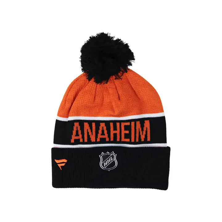 Bonnet à revers pompon Anaheim Ducks LNH 22 LR noir/orange