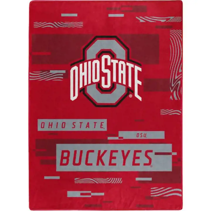 Jeté en micro-raschel Ohio State Buckeyes 60x80 - Signature AS