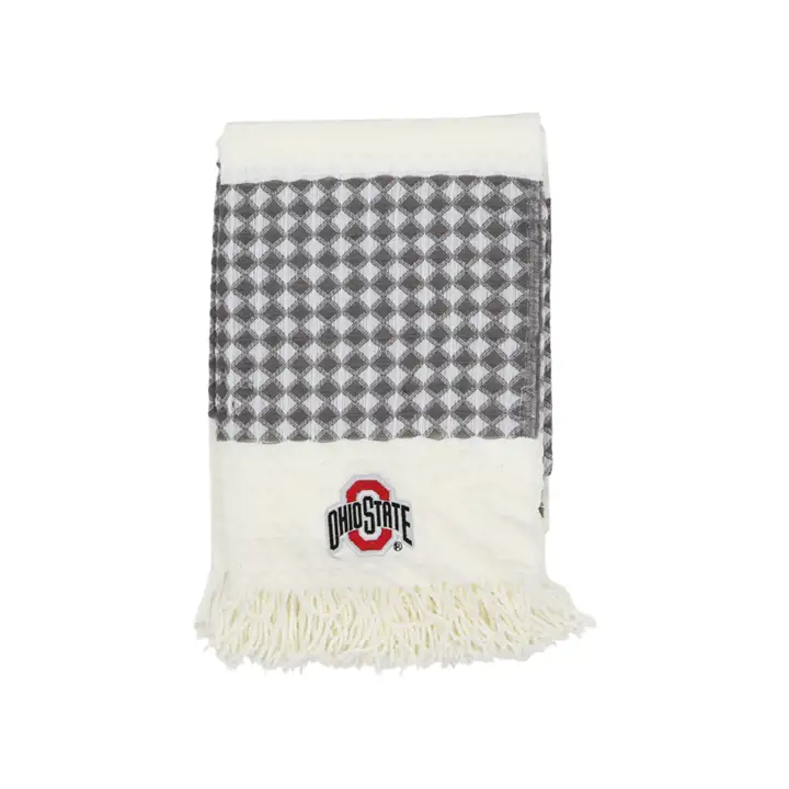 Jeté Jacquard Gaufre 50x60 Buckeyes d'Ohio State AST