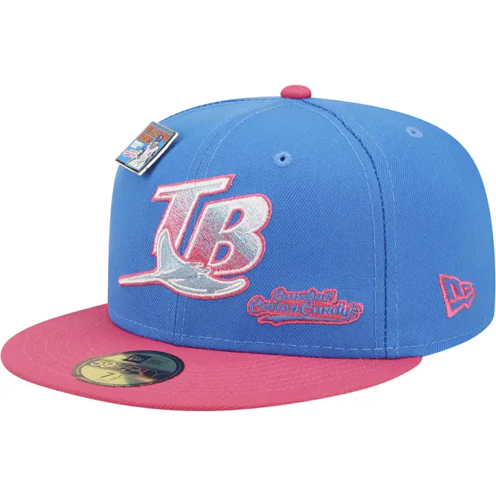 CASQUETTE 59FIFTY MLB BLC COTTON CANDY DES RAYS DE TAMPA BAY BLEU/ROSE