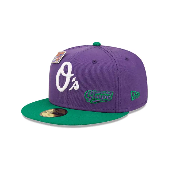 CASQUETTE BALTIMORE ORIOLES MLB BLC GRAPE 59FIFTY VIOLET/VERT