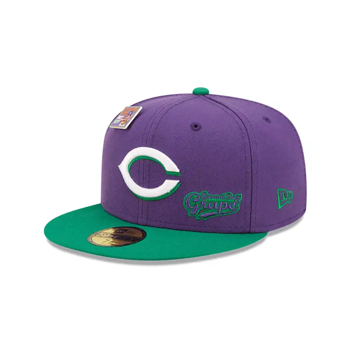 CINCINNATI REDS MLB BLC GRAPE 59FIFTY VIOLET/VERT