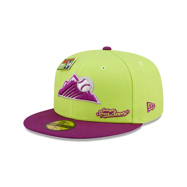 COLORADO ROCKIES MLB BLC SOUR APPLE 59FIFTY VET/VIO
