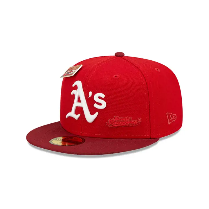 CASQUETTE 59FIFTY MLB OAKLAND ATHLETICS ROUGE/ROUGE FONCÉ FRAISE