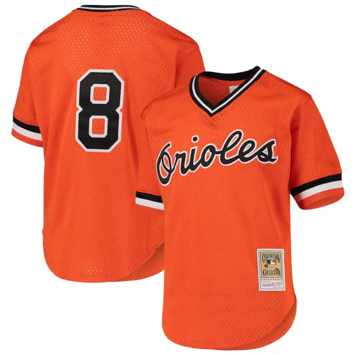 Baltimore Orioles MLB Youth M&N Auth BP Mesh Jersey Cal Ripken