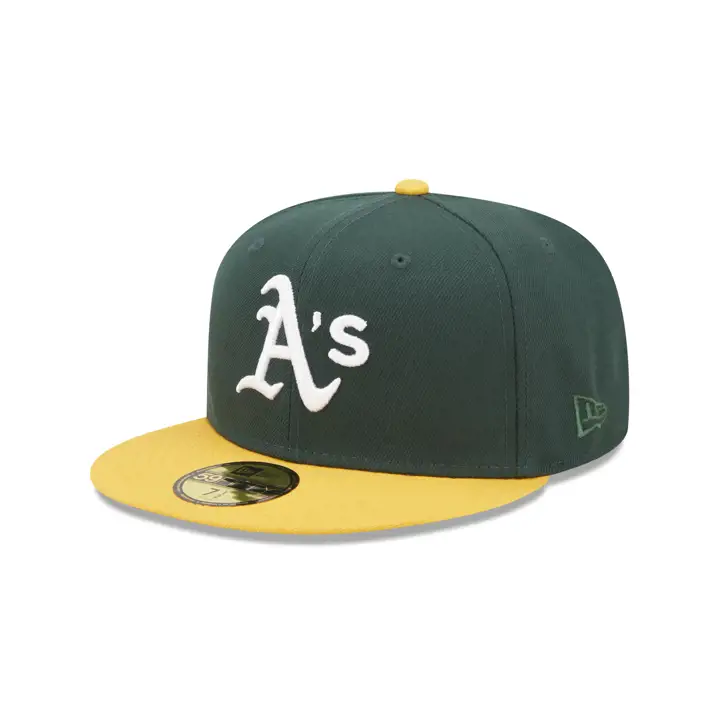Casquette 59FIFTY MLB 125ème Anniversaire des Oakland Athletics Vert/Jaune