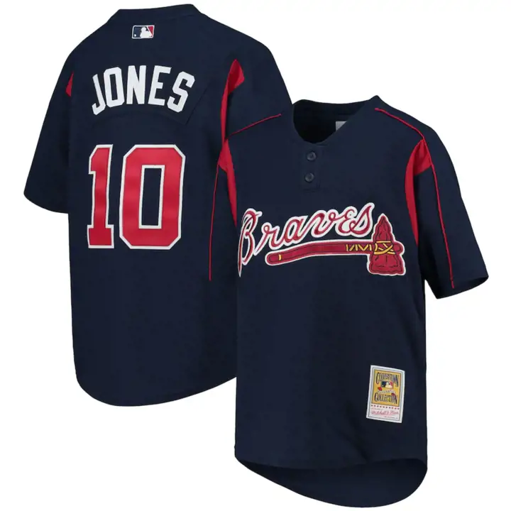 Maillot de baseball pour jeune (MLB) Atlanta Braves par M&N Auth BP Mesh - Chipper Jones