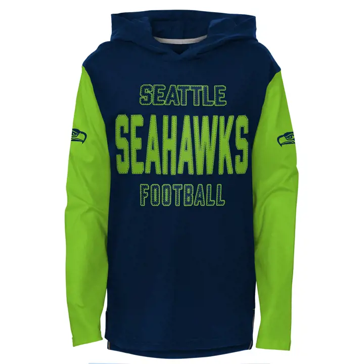 T-shirt à capuchon et manches longues pour jeunes NFL Seattle Seahawks Heritage