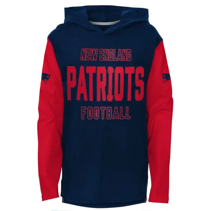T-shirt à capuchon et manches longues Patriots NFL Youth Heritage 22 Na