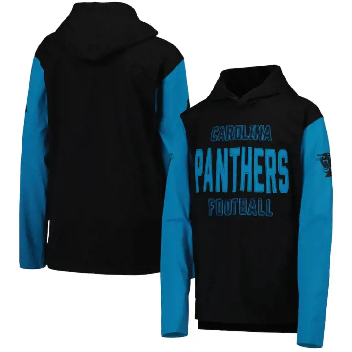 T-shirt à manches longues à capuche pour jeune NFL Carolina Panthers Heritage