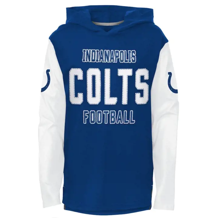 T-shirt à capuchon à manches longues Indianapolis Colts NFL Youth Heritage