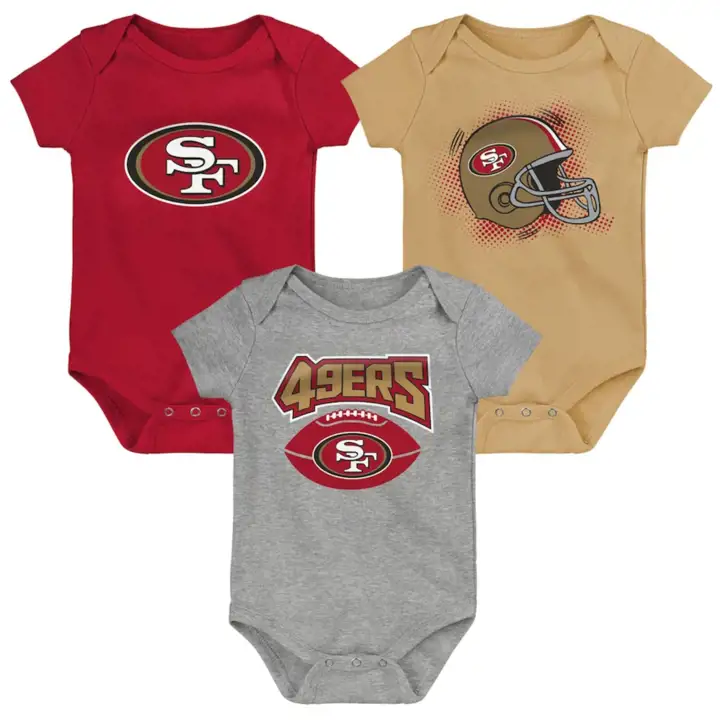 Ensemble de 3 pièces pour nouveau-né NFL San Francisco 49ers Game On 22 rouge/or