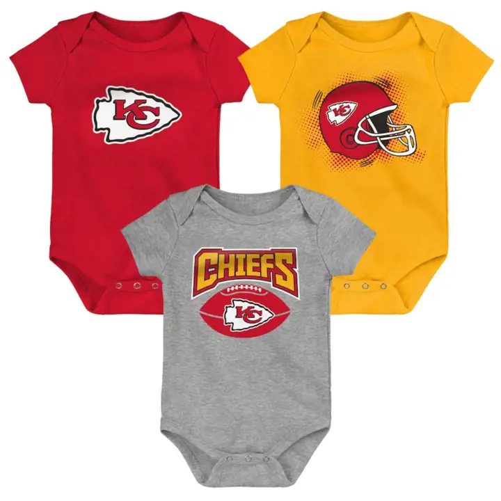 Ensemble de 3 pièces pour nouveau-né NFL Kansas City Chiefs Game On 22 rouge/jaune
