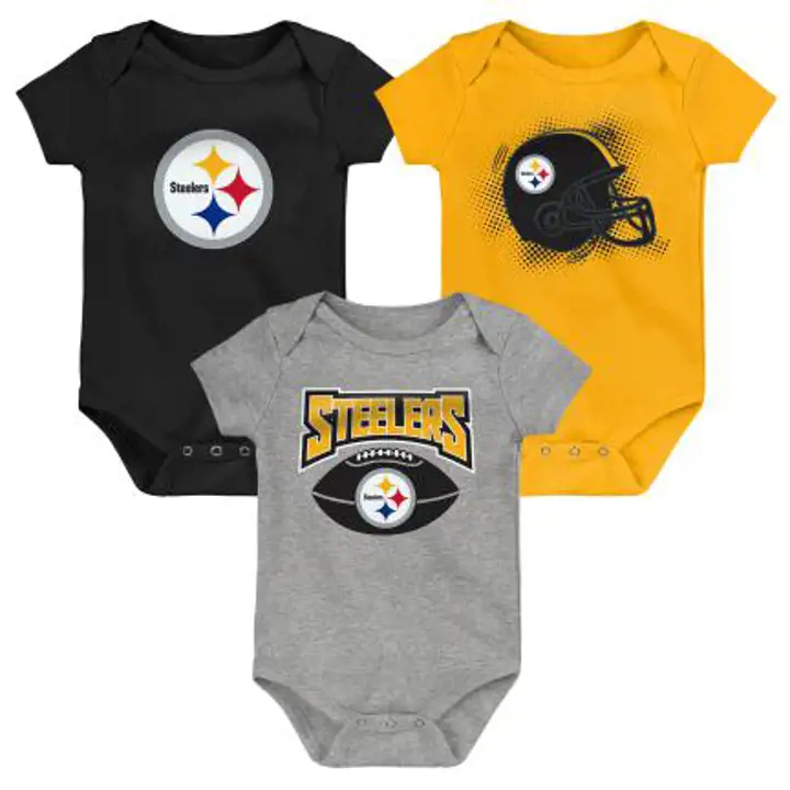 Ensemble 3 pièces de naissance NFL Pittsburgh Steelers Game On 22 noir/jaune
