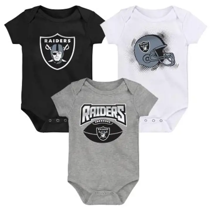 Ensemble de 3 pièces pour nouveau-né Las Vegas Raiders NFL Game On 22 blk/gris