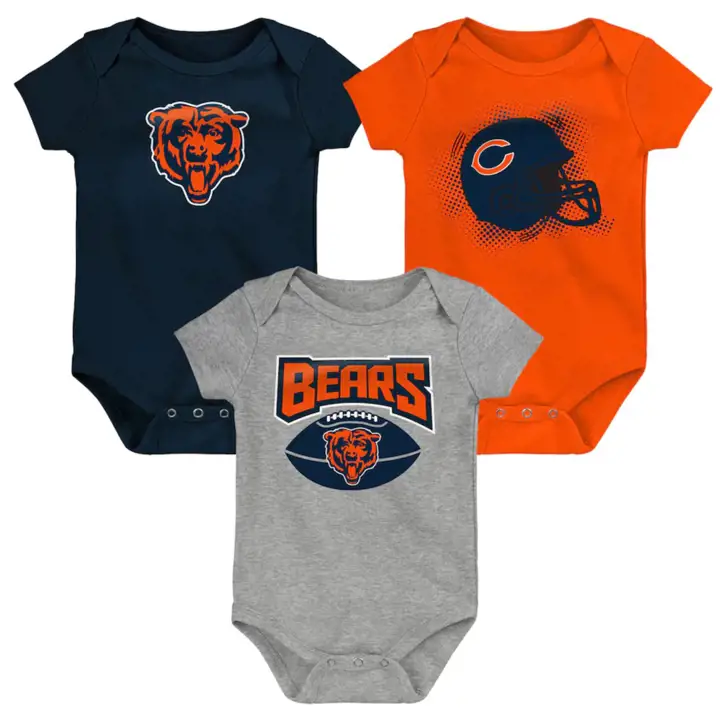 Ensemble de 3 pièces Chicago Bears NFL pour nouveau-né Game On 22 marine/orange