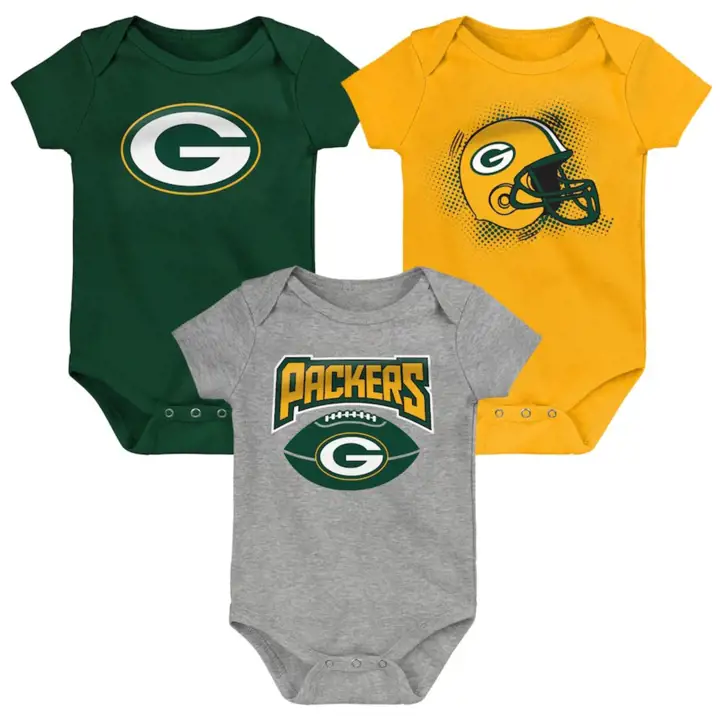 Ensemble de 3 pièces pour nouveau-né NFL Green Bay Packers "Game On" 22 vert/jaune