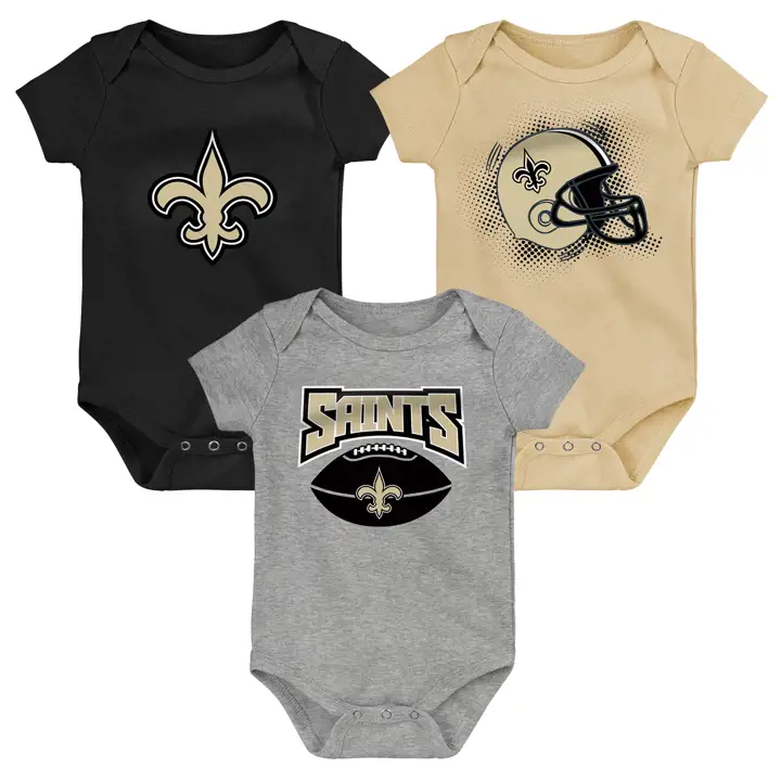 Ensemble 3 pièces de naissance New Orleans Saints NFL « Game On » 22 noir/doré