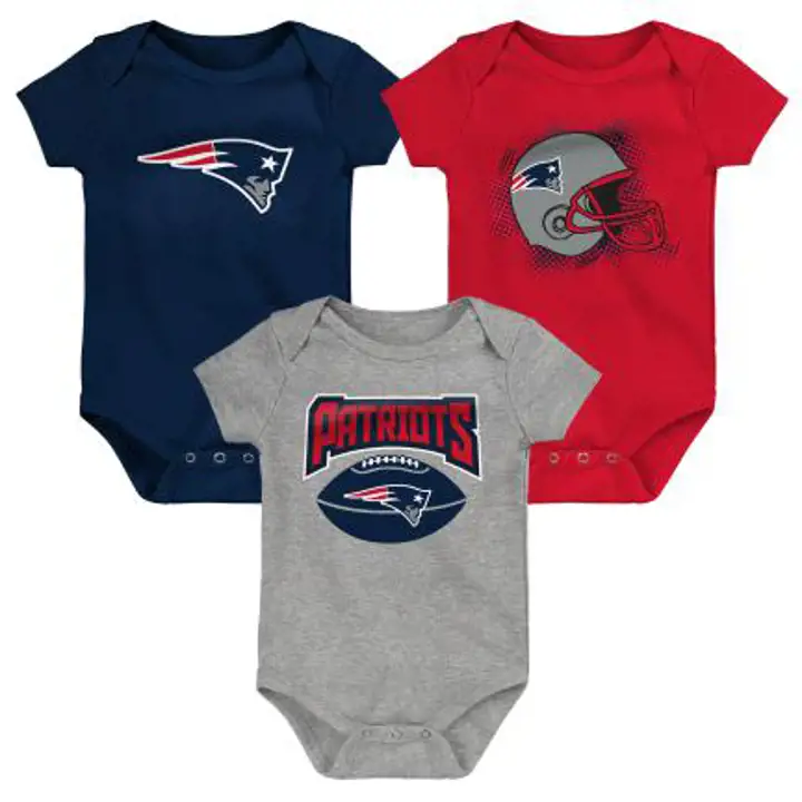 Ensemble 3 pièces New England Patriots NFL pour nouveau-né – Game On – marine/rouge 22