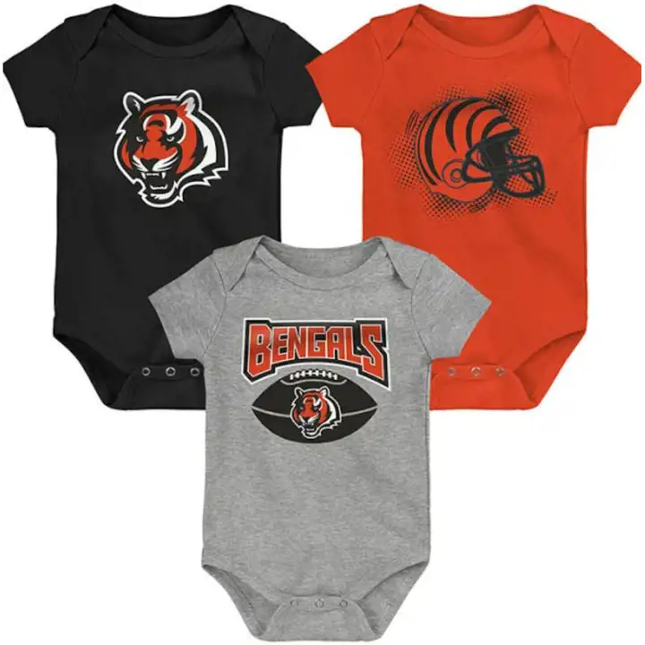 Ensemble de 3 pièces Cincinnati Bengals NFL pour nouveau-né Game On 22 orange/noir