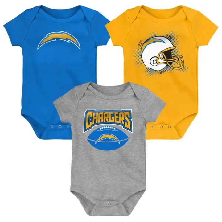 Los Angeles Chargers NFL Nouveau-né Ensemble 3 pièces Game On 22 bleu/jaune