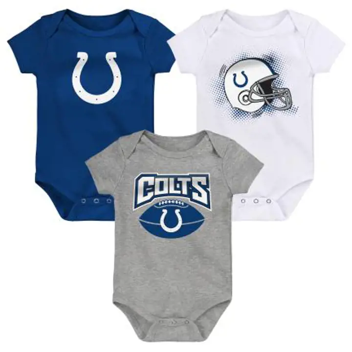 Ensemble de 3 pièces pour nouveau-né NFL Indianapolis Colts Game On 22 bleu/gris