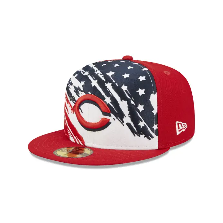 Casquette 59FIFTY Rouge des Cincinnati Reds pour le 4 juillet 2022