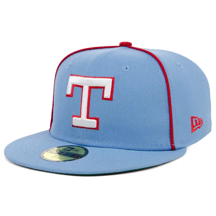 Casquette 59FIFTY MLB Powder Blue Pipe des Texas Rangers SKBL/SKBL
