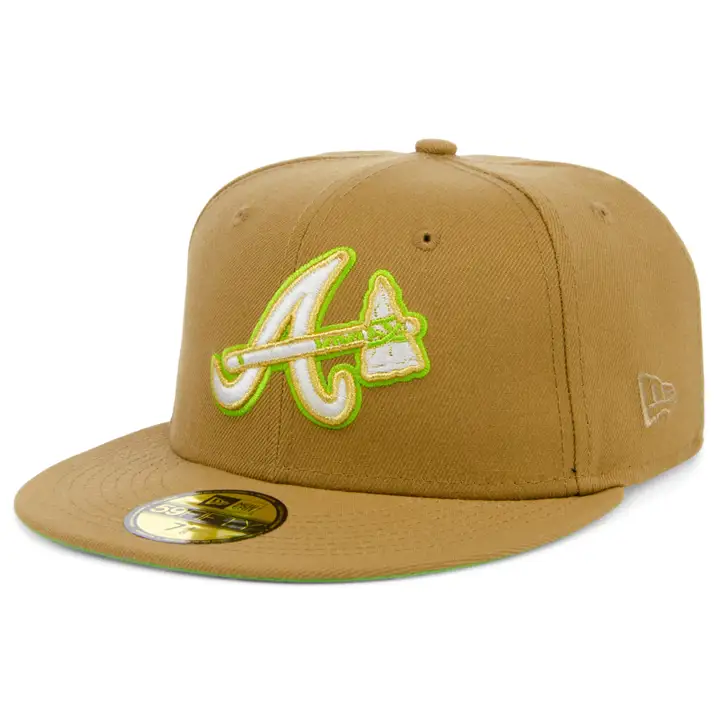 Casquette 59FIFTY MLB Toasted Pastry des Atlanta Braves, blanche/blanche