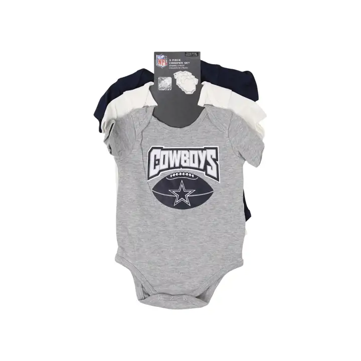 Ensemble de 3 vêtements pour nouveau-né Dallas Cowboys NFL Game On bleu marine/anthracite