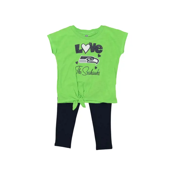 Ensemble Seattle Seahawks NFL Toddler Girls Forever Love 22 vert