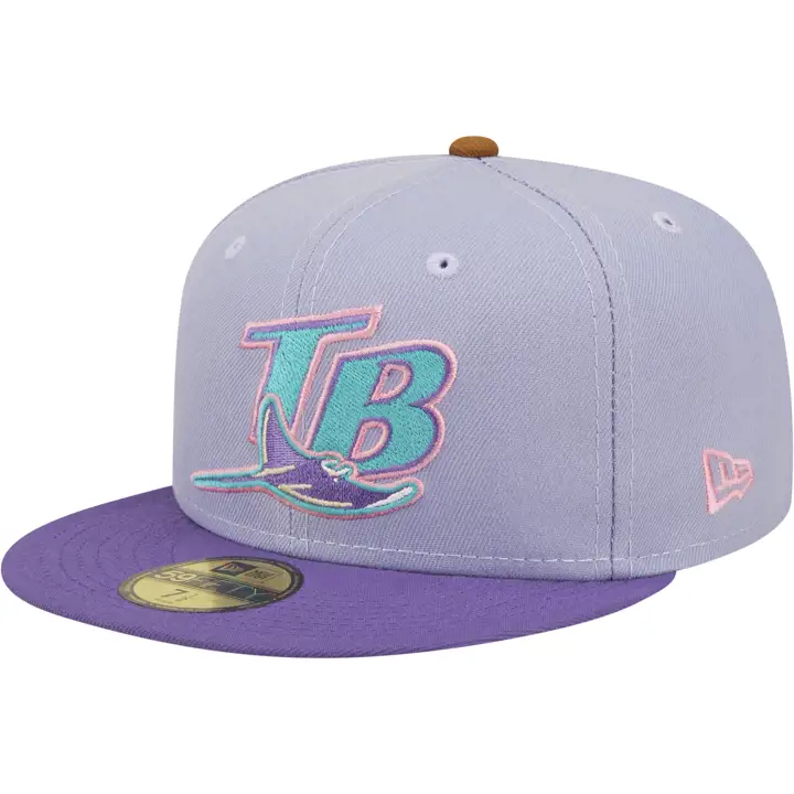 Casquette 59FIFTY MLB Bunny Hop des Tampa Bay Rays, lavande, violet et sarcelle