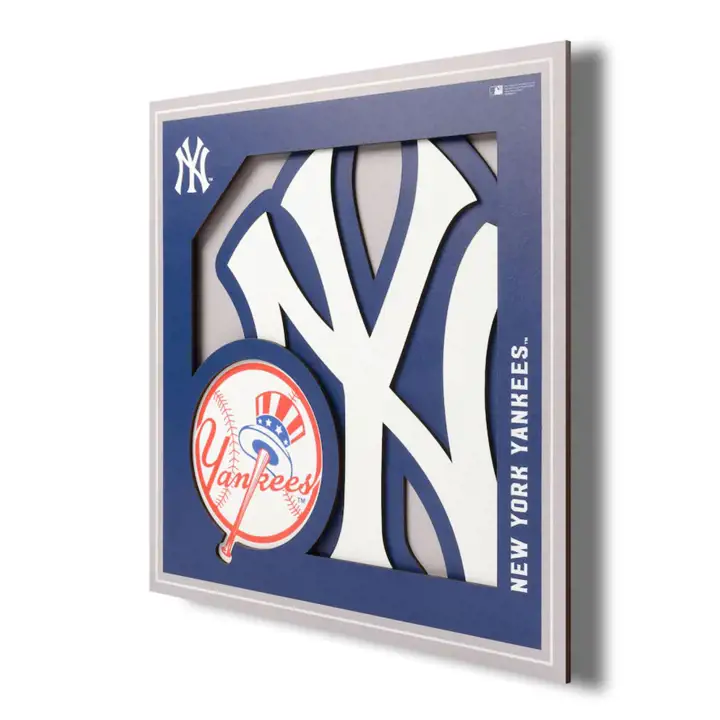 Série de logos 3D 12x12 - Art mural New York Yankees ast
