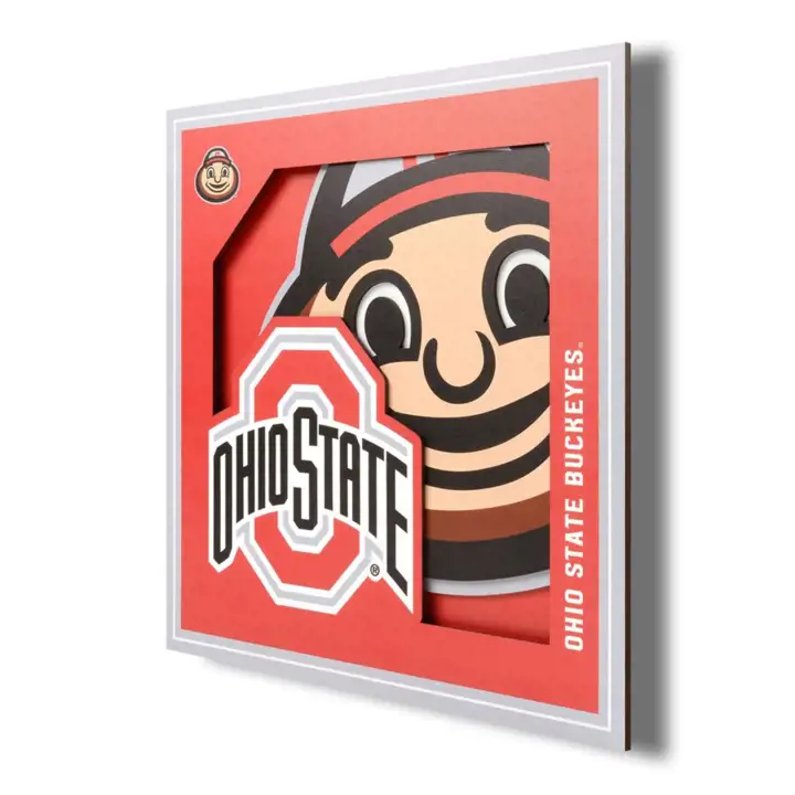 12x12 3D Logo Series Wall Art Ohio State Buckeyes ast