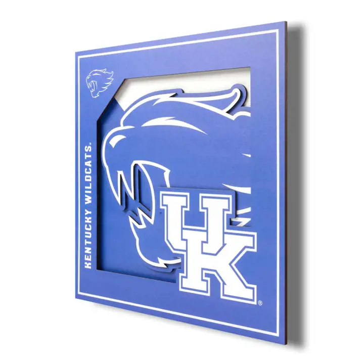 Art mural série logo 3D 12x12 Kentucky Wildcats