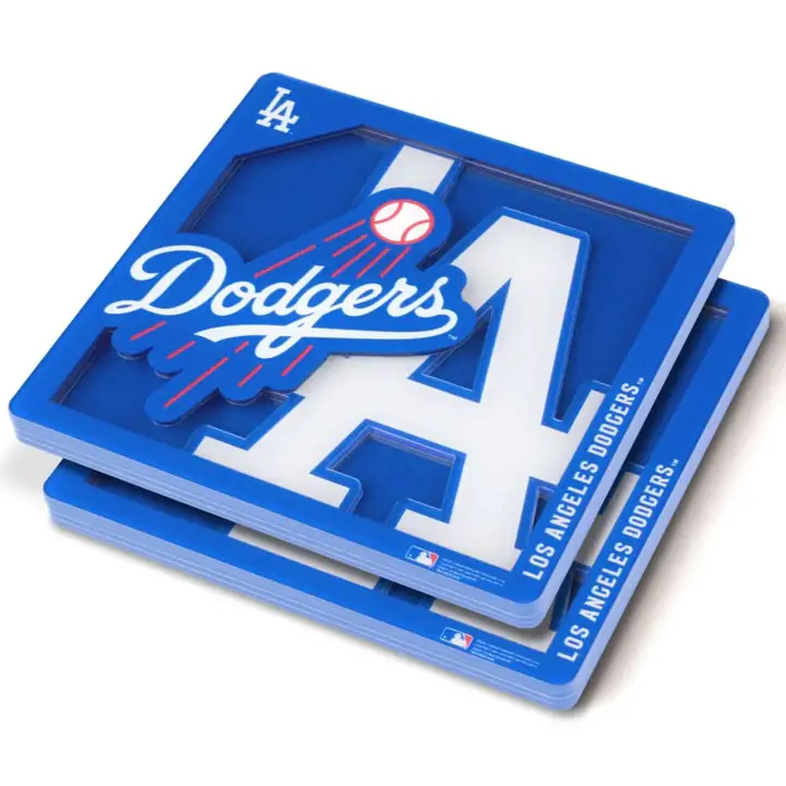 Sous-verres de la série Logo 3D Dodgers de Los Angeles