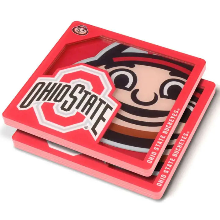 Sous-verres de la série Logo 3D Ohio State Buckeyes ast
