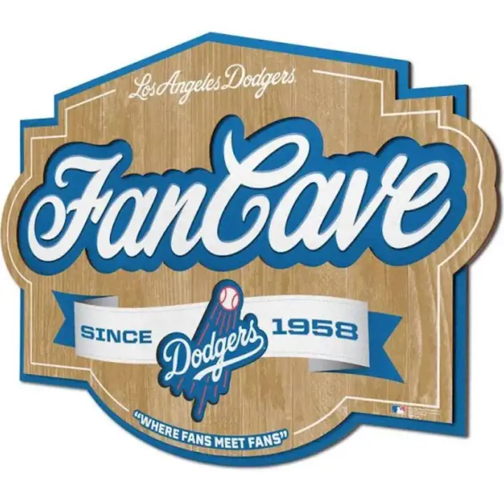 Panneau en bois « Fan Cave » Los Angeles Dodgers