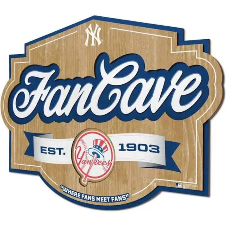 Enseigne en bois pour Caverne de Fan Yankees de New York